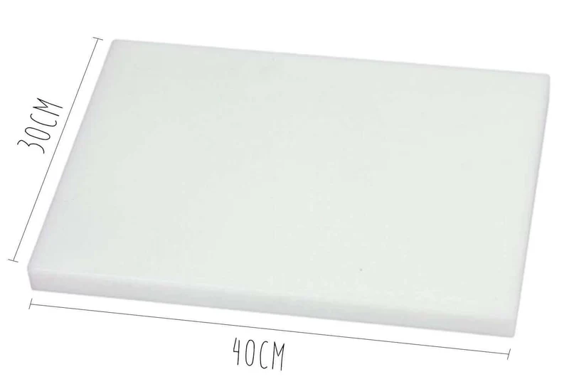 Planche à découper épaisse polyéthylène blanc HD500 40x30cm
