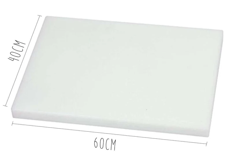 Planche à découper épaisse polyéthylène blanc HD500 60x40cm