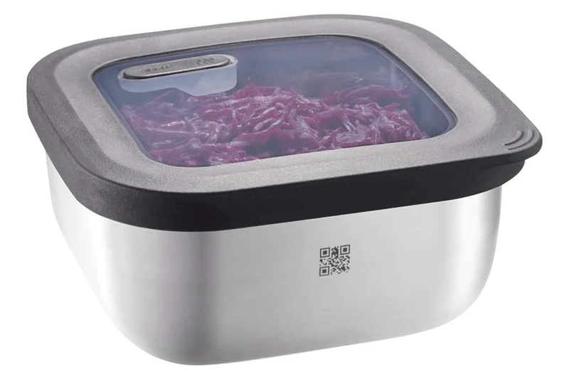 Boîte de conservation Gefu Provido carrée 1800ml en acier inox