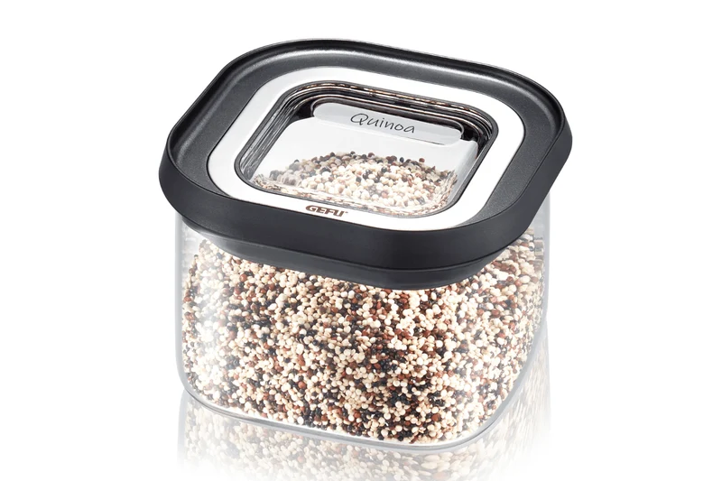 Boîte de conservation Gefu Pantry en verre borosilicate 400ml + 3 étiquettes autocollantes