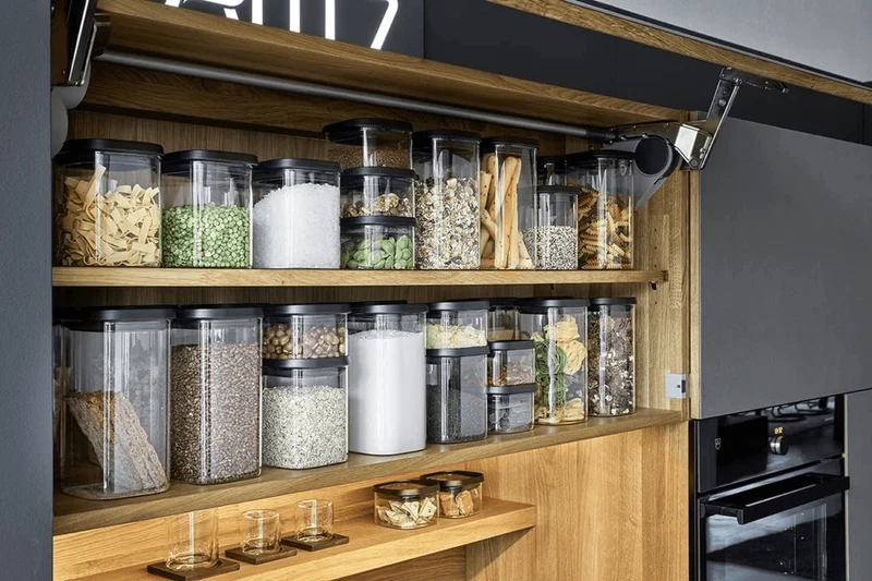 Boîte de conservation Gefu Pantry en verre borosilicate 900ml + 3 étiquettes autocollantes