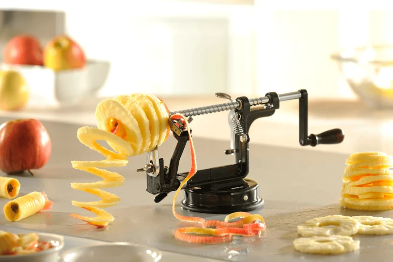 Éplucheur de pommes 3 en 1 Gefu Delicio en aluminium et acier inox