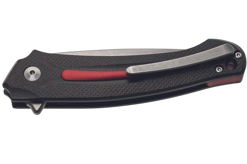 Couteau pliant MKM Arvenis By FOX Knives MK.FX01MGRE manche en G10 noir/Alu rouge 12cm+ étui