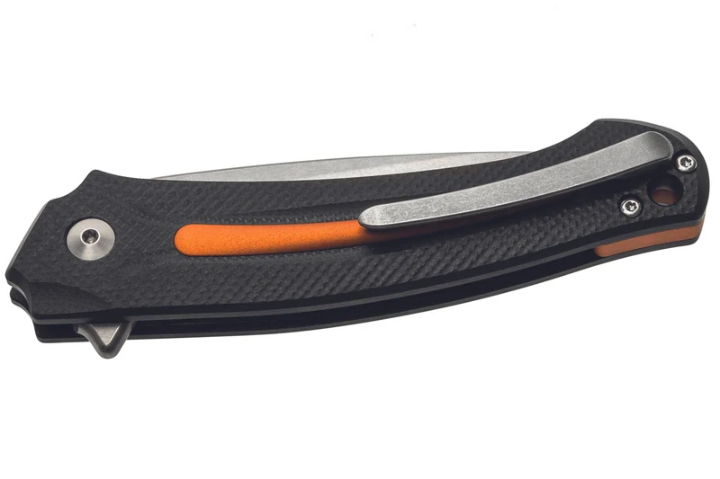 Couteau pliant MKM Arvenis By FOX knives MK.FX01MGOR manche G10 noir/Alu orange 12cm+ étui