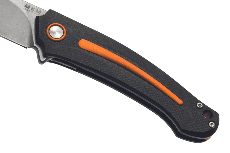 Couteau pliant MKM Arvenis By FOX knives MK.FX01MGOR manche G10 noir/Alu orange 12cm+ étui