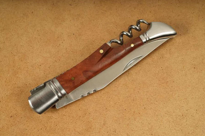 Couteau pliant Laguiole Herbertz 231112 manche bois de cognassier 12cm + tire-bouchon