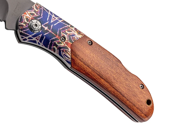 Couteau pliant Herbertz 595213 manche bois de cocobolo 12,5cm avec mitre en acier gravé