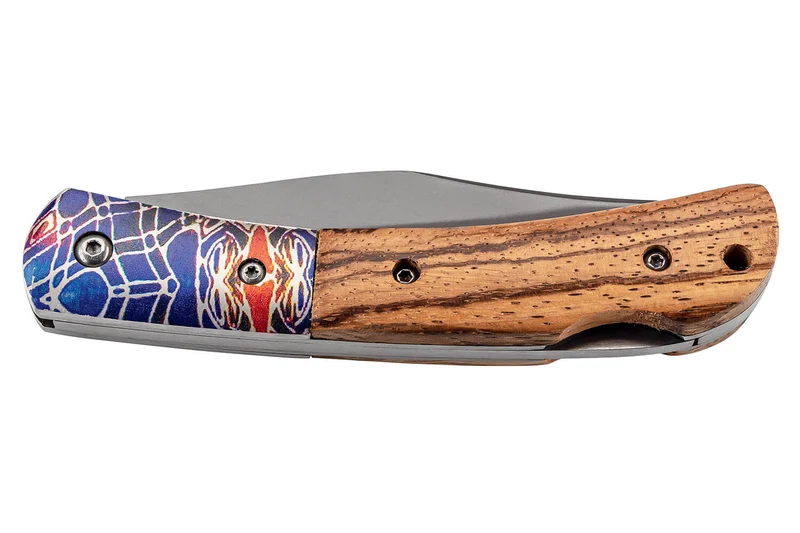 Couteau pliant Herbertz 595511 revêtement titane manche zebrawood à motif 11cm