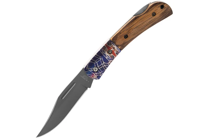 Couteau pliant Herbertz 595511 revêtement titane manche zebrawood à motif 11cm