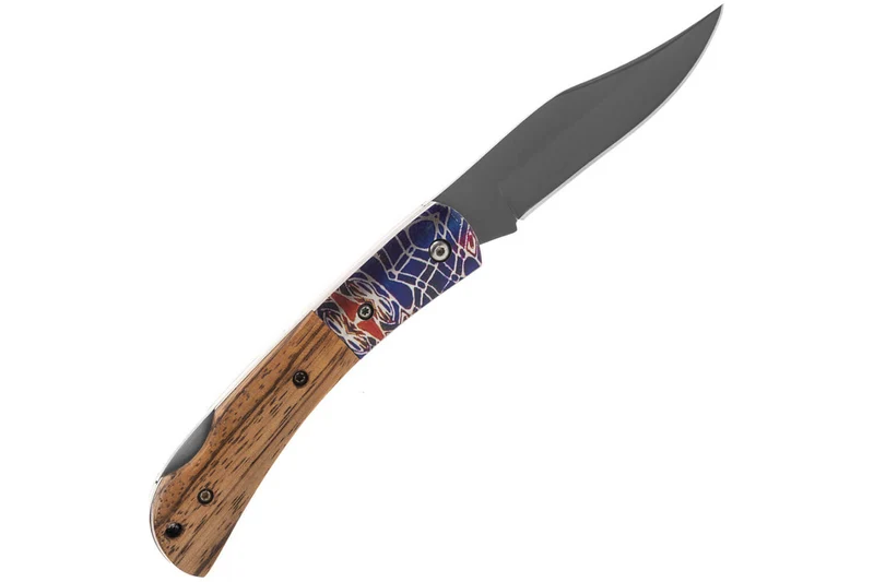 Couteau pliant Herbertz 595511 revêtement titane manche zebrawood à motif 11cm