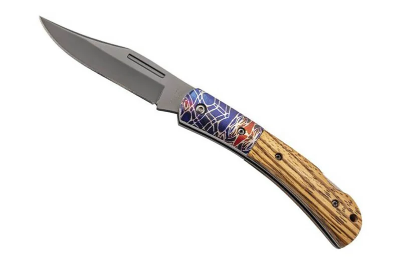 Couteau pliant Herbertz 595511 revêtement titane manche zebrawood à motif 11cm