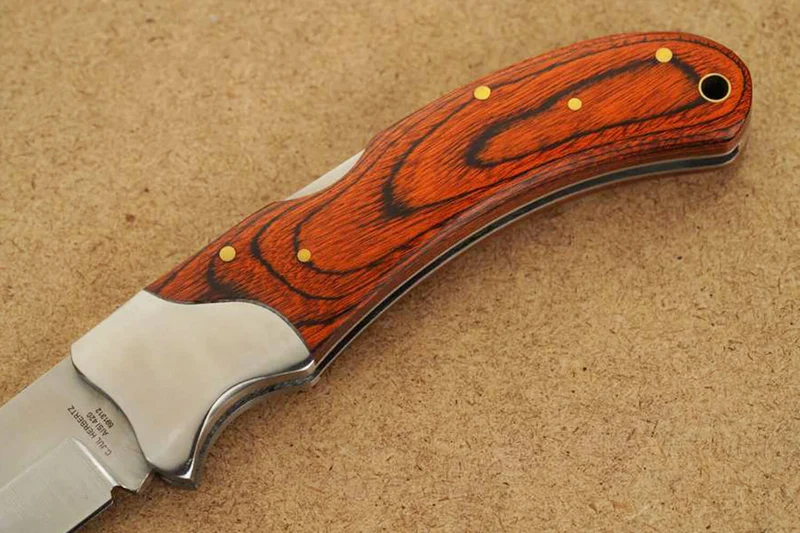 Couteau pliant Herbertz 591312 manche pakkawood orange 11,5cm