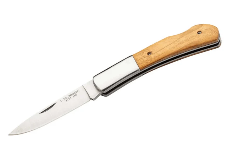 Couteau pliant Herbertz 587 manche en bois 10cm avec mitre acier