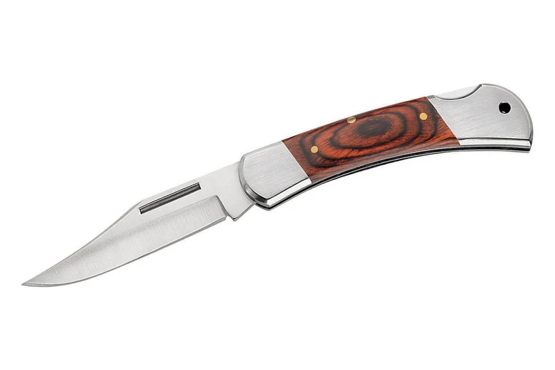 Couteau pliant Herbertz 2141 manche pakkawood marron orangé double mitre