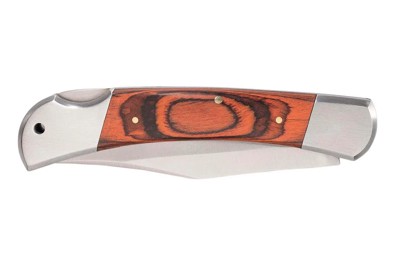 Couteau pliant Herbertz 223312 manche pakkawood marron clair avec double mitre 12,5cm