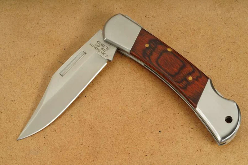 Couteau pliant Herbertz 223310 manche pakkawood marron foncé double mitre 9,5cm