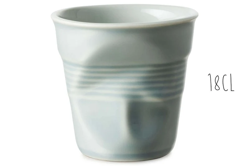 Tasse Revol Cappuccino Froissé 18cl en porcelaine Bleu Mistral