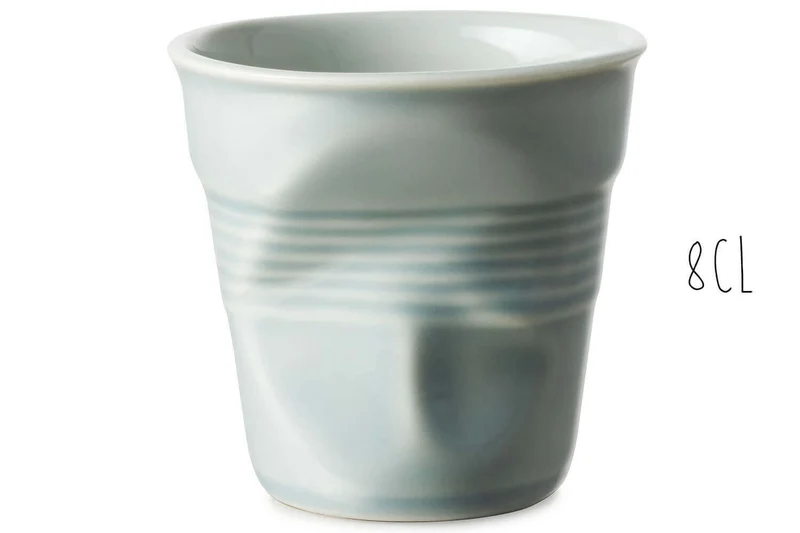 Tasse Revol Espresso Froissé 8cl en porcelaine Bleu Mistral
