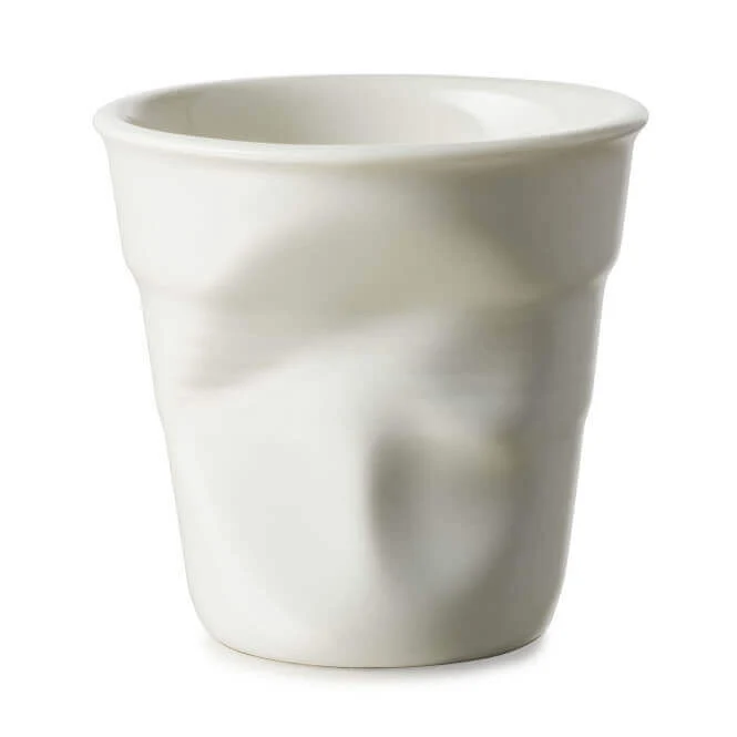 Tasse Revol Cappuccino Froissé 18cl en porcelaine Blanc Coquille