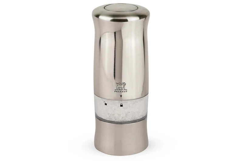 Coffret duo de moulins électriques à sel et à poivre Peugeot Zeli 14cm en ABS brossé