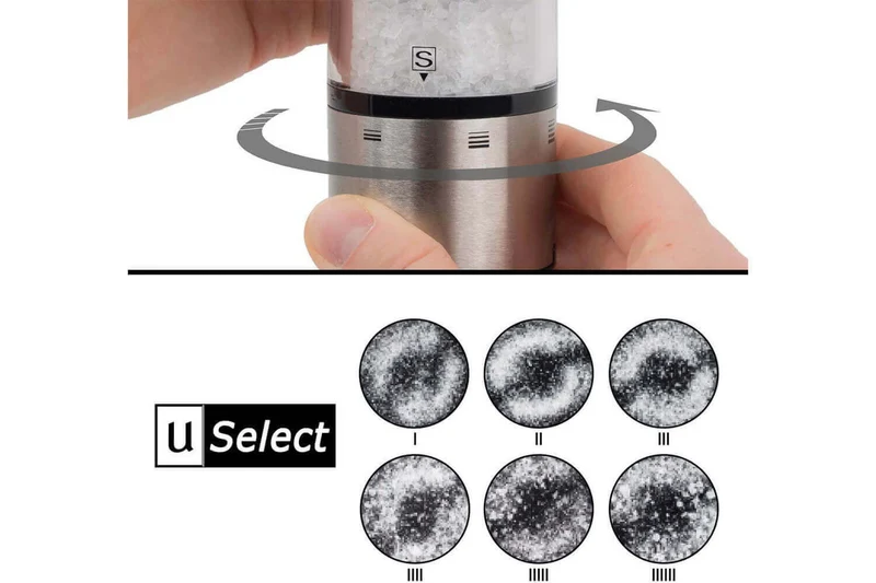 Moulin à sel électrique Peugeot Elis Sense U'Select 20cm en inox avec éclairage