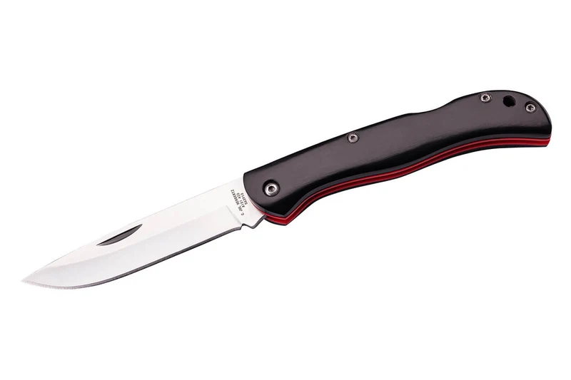 Couteau pliant Herbertz 56391 manche pakkawood noir et fibres de verre rouge