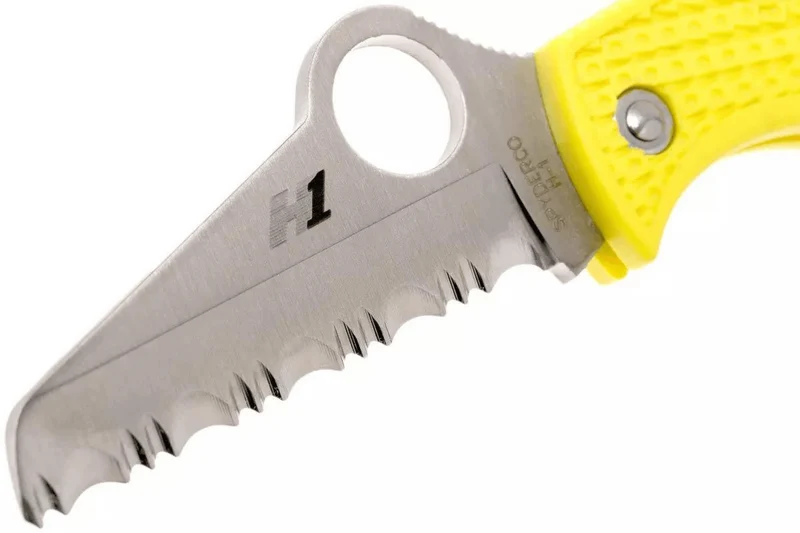 Couteau pliant Spyderco Manbug Salt MYLS manche en nylon/fibres de verre jaune 6,4cm
