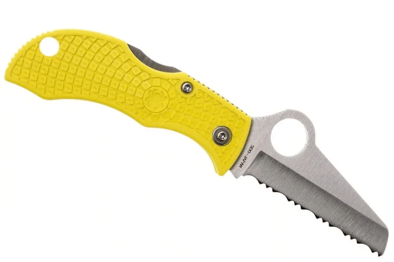 Couteau pliant Spyderco Manbug Salt MYLS manche en nylon/fibres de verre jaune 6,4cm