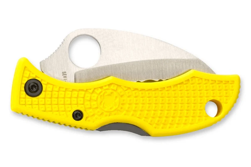 Couteau pliant Spyderco Ladybug 3 LYLS3HB Hawkbill manche en nylon/fibre de verre jaune 6,2cm