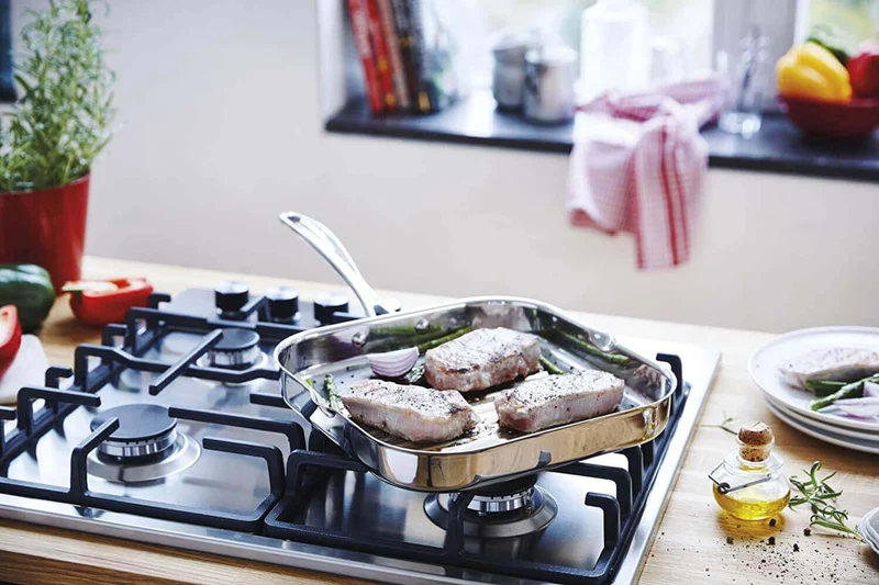 Poêle grill carrée Beka Chef en inox 26,5x26,5cm