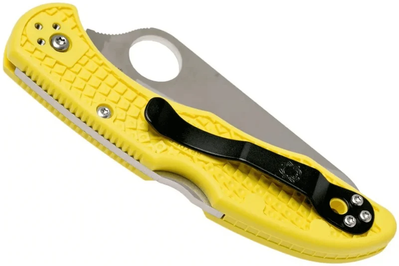 Couteau pliant Spyderco Salt 2 C88PYL2 manche en nylon/fibre de verre jaune 10,8cm