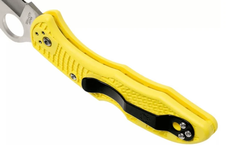 Couteau pliant Spyderco Salt 2 C88PYL2 manche en nylon/fibre de verre jaune 10,8cm