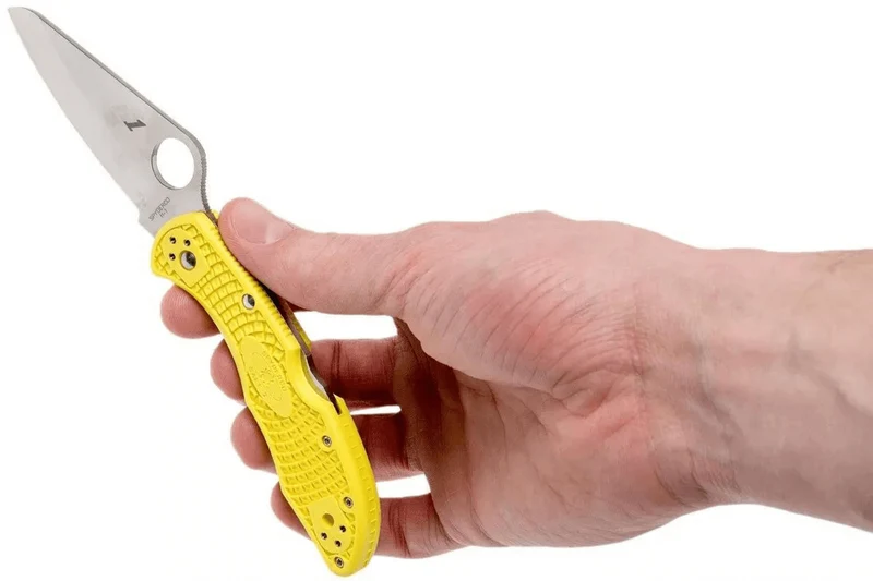 Couteau pliant Spyderco Salt 2 C88PYL2 manche en nylon/fibre de verre jaune 10,8cm