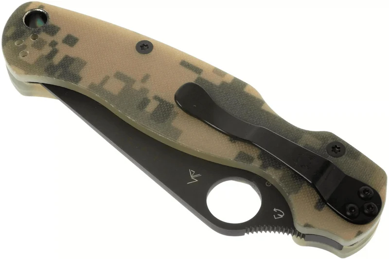 Couteau pliant Spyderco Paramilitary 2 Camo C81GPCMOBK2 lame noire manche en G10 12,2cm