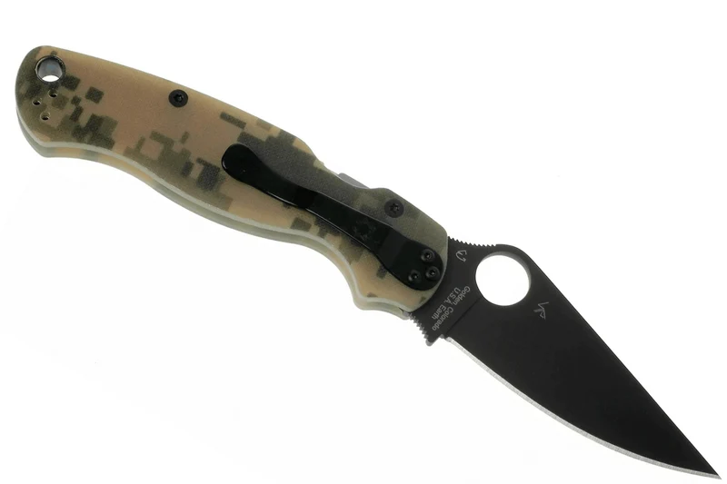 Couteau pliant Spyderco Paramilitary 2 Camo C81GPCMOBK2 lame noire manche en G10 12,2cm
