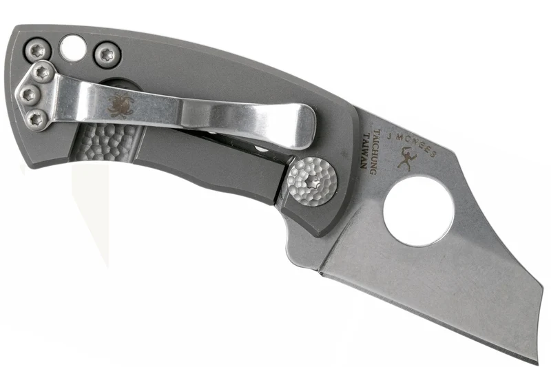 Couteau pliant Spyderco McBee C236TIP manche en titane gris argenté 5,7cm