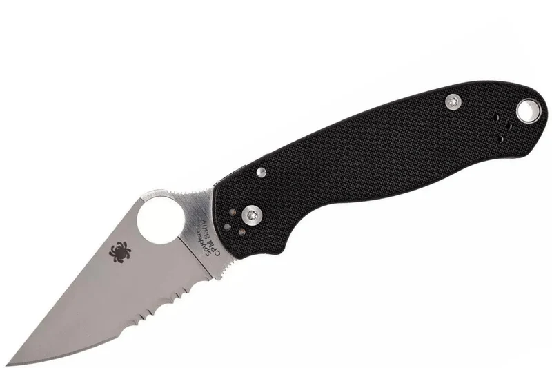 Couteau pliant Spyderco Para 3 C223GPS lame semi-dentée manche en G10 10,9cm