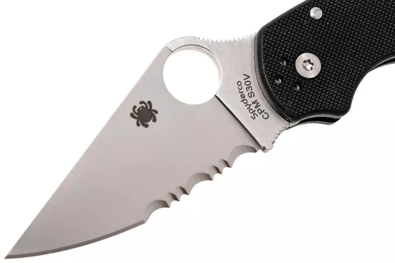 Couteau pliant Spyderco Para 3 C223GPS lame semi-dentée manche en G10 10,9cm
