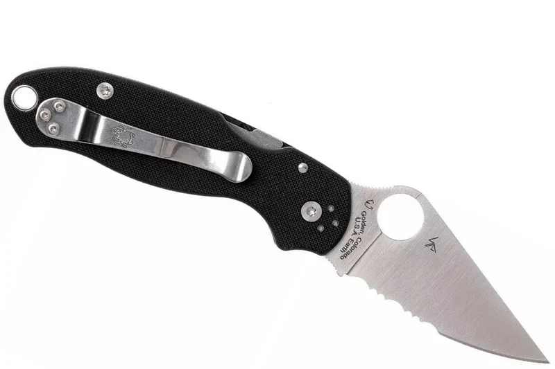 Couteau pliant Spyderco Para 3 C223GPS lame semi-dentée manche en G10 10,9cm