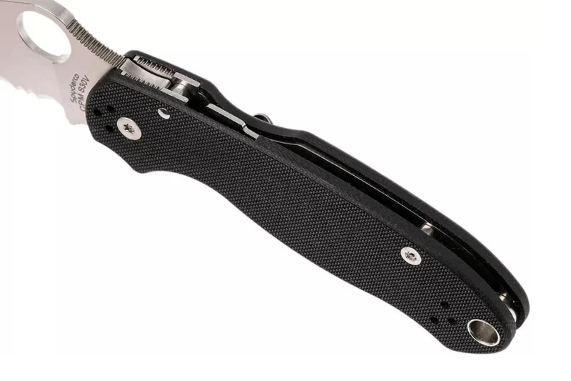 Couteau pliant Spyderco Para 3 C223GPS lame semi-dentée manche en G10 10,9cm
