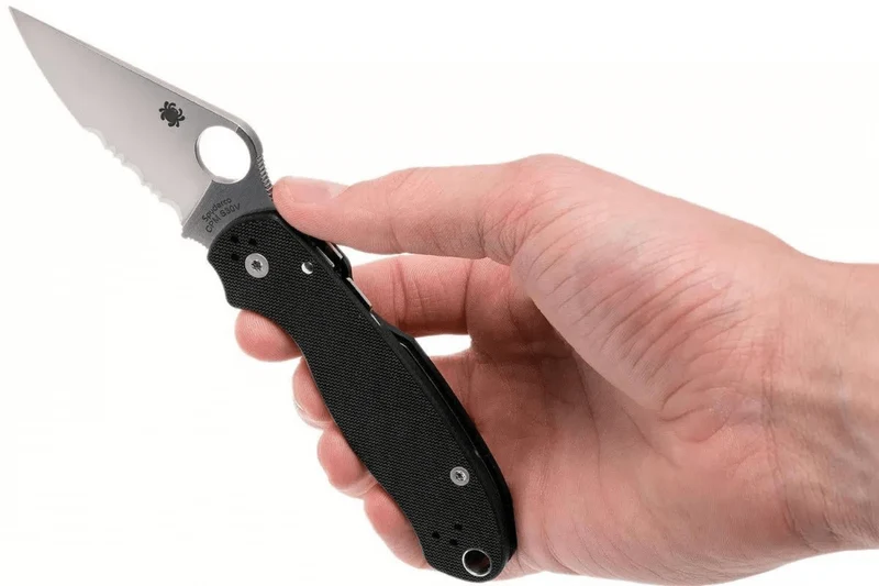 Couteau pliant Spyderco Para 3 C223GPS lame semi-dentée manche en G10 10,9cm