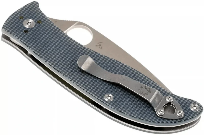 Couteau pliant Spyderco Polestar C220GPGY manche en G10 gris 11,5cm