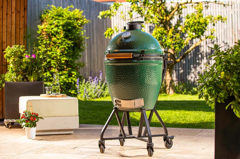 Chariot à roulettes avec poignée intégrée pour barbecue Big Green Egg Large