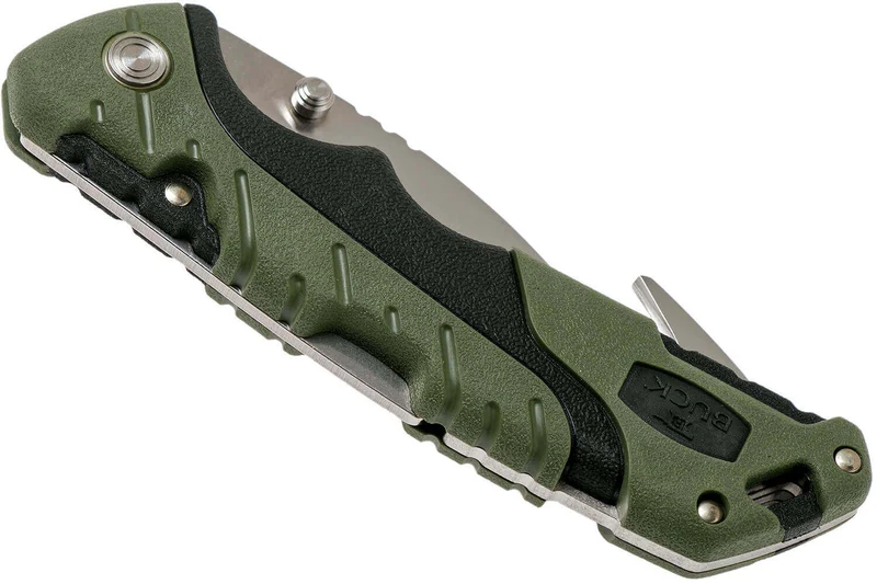 Couteau pliant BUCK PURSUIT LARGE GUTHOOK 0660GRG manche nylon/fibres de verre 12,6cm + Étui