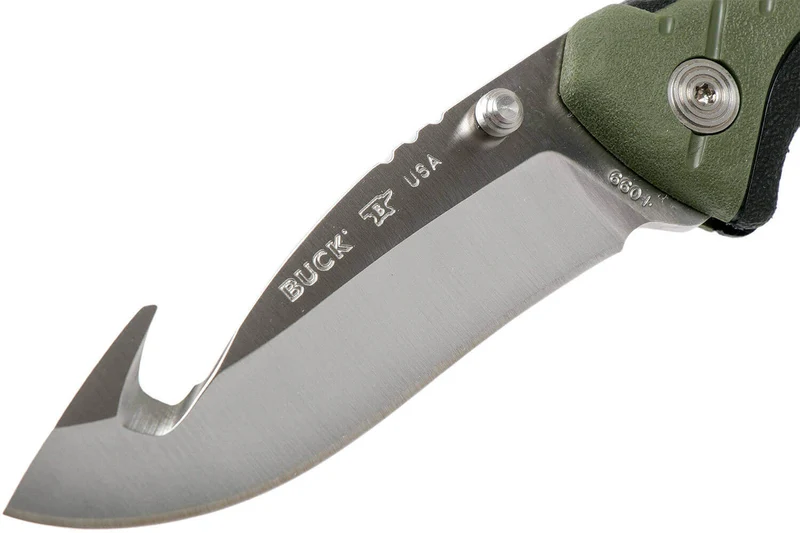 Couteau pliant BUCK PURSUIT LARGE GUTHOOK 0660GRG manche nylon/fibres de verre 12,6cm + Étui