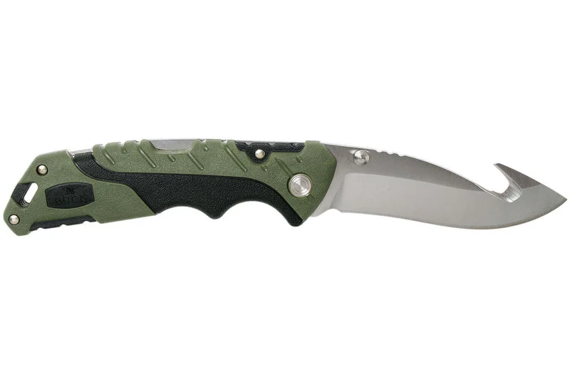 Couteau pliant BUCK PURSUIT LARGE GUTHOOK 0660GRG manche nylon/fibres de verre 12,6cm + Étui