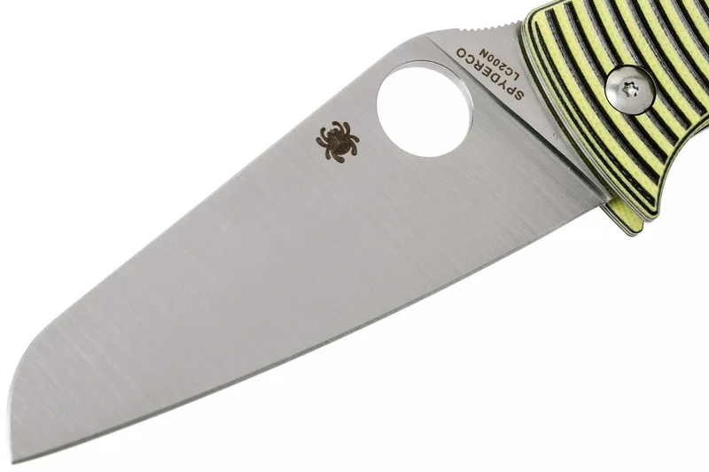 Couteau pliant Spdyerco Caribbean Sheepfoot C217GPSF manche en G10 à rayures noires et jaunes 12,3cm