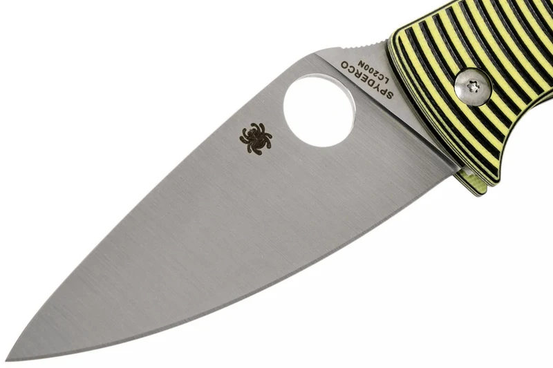 Couteau pliant Spyderco Caribbean Leaf C217GP manche en G10 noir à rayures jaunes 12,3cm