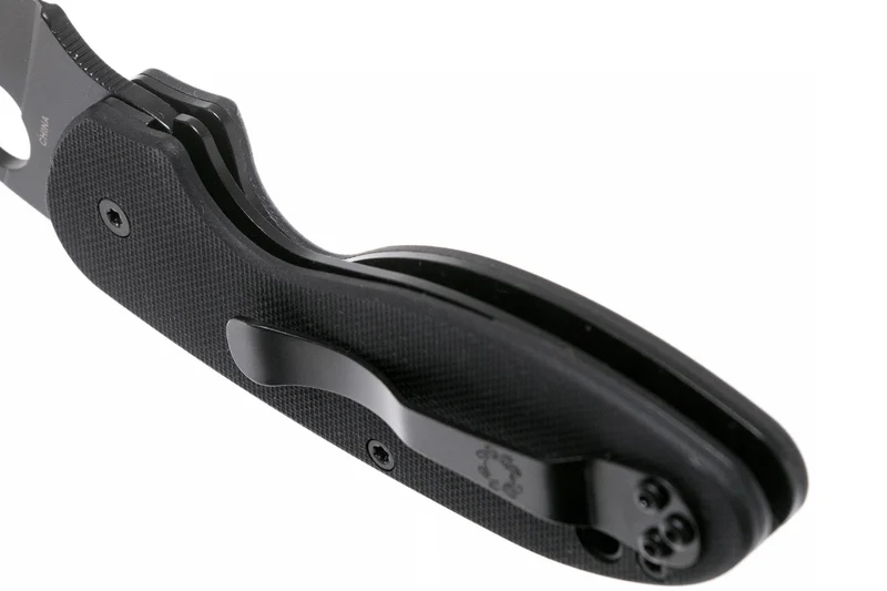Couteau pliant Spyderco Efficient C216GPSBBK manche en G10 lame semi dentée noire 10,4cm