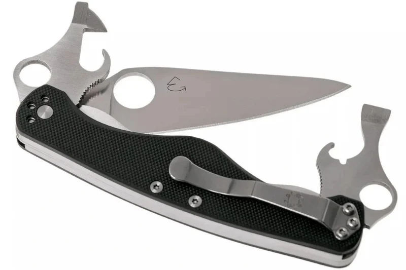 Couteau pliant Spyderco Clipitool standard C208GP manche en G10 noir 12,9cm